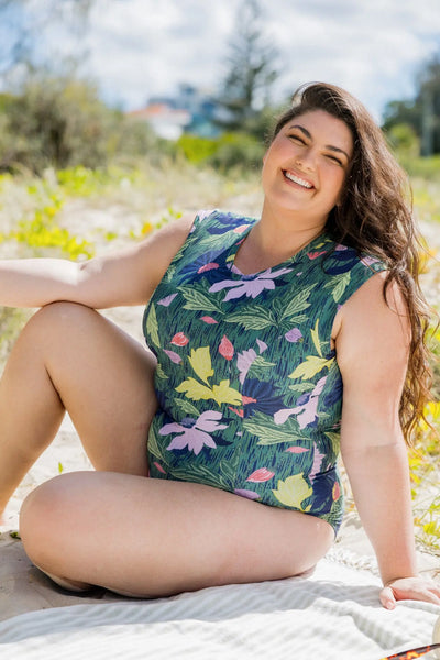 swim dresses for big busts Plus Size American Flag Halter Dress CURVY SWIM in shelf bra for chest support and a shapewear layer to smooth and sculpt Bathing Suits For Big Boobs