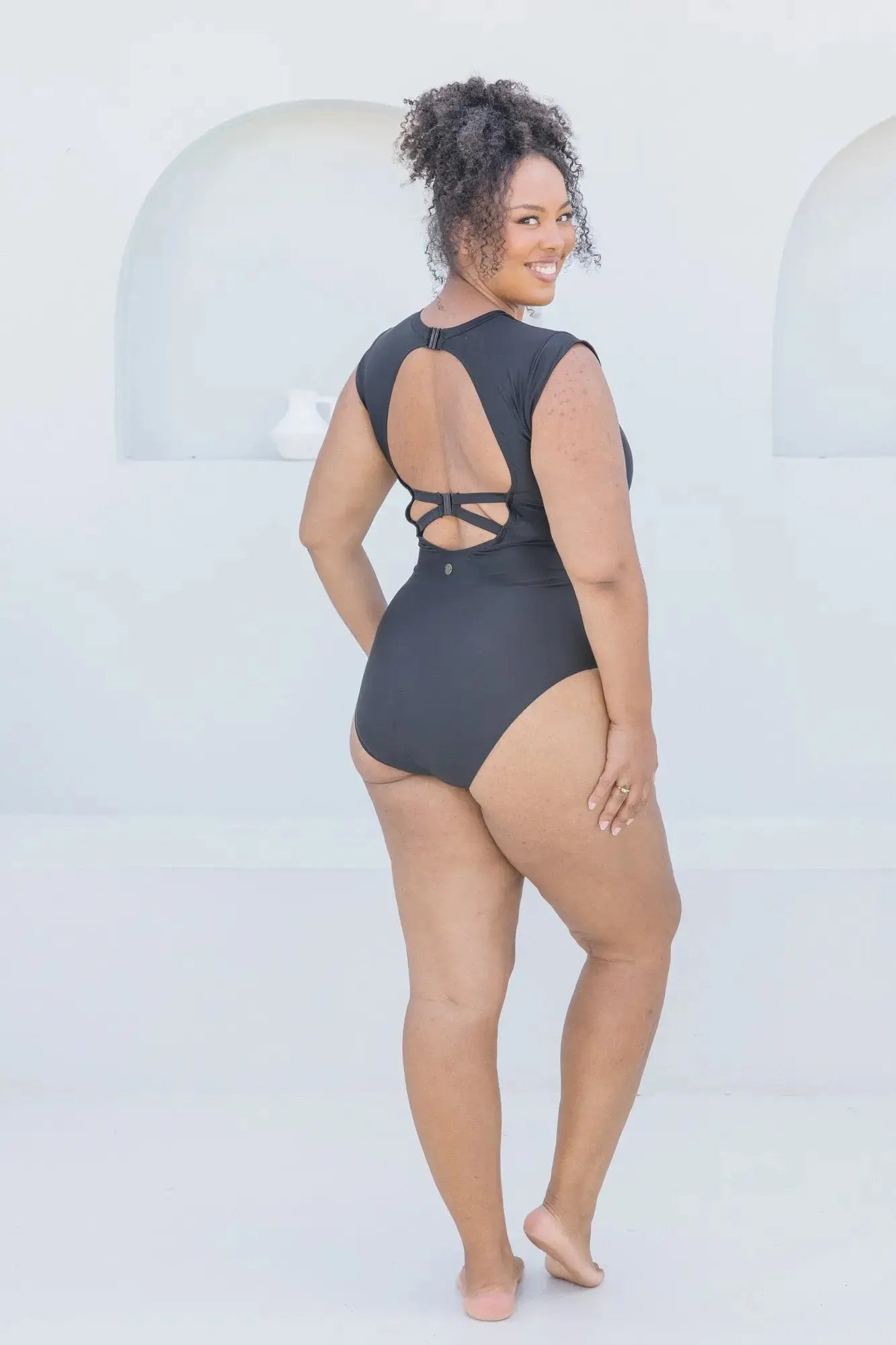 Black Cap Sleeve One Piece - Lilly and Lime US