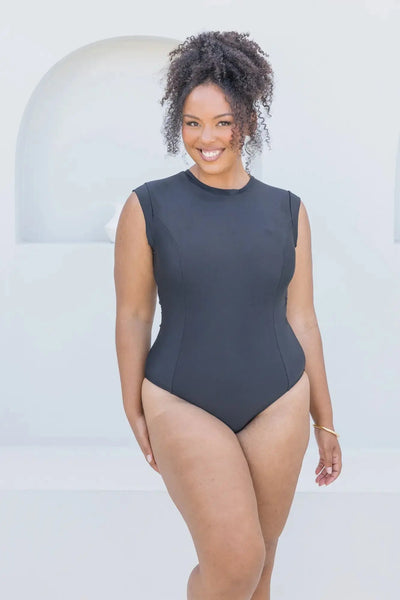 Black Cap Sleeve One Piece - Lilly and Lime US