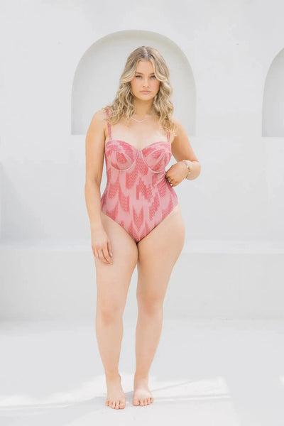 Ikat Dusk Balconette One Piece - Lilly and Lime US