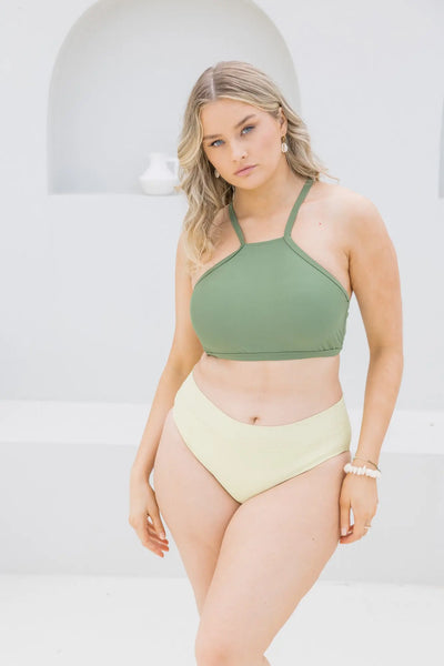 Olive High Neck Top - Lilly and Lime US