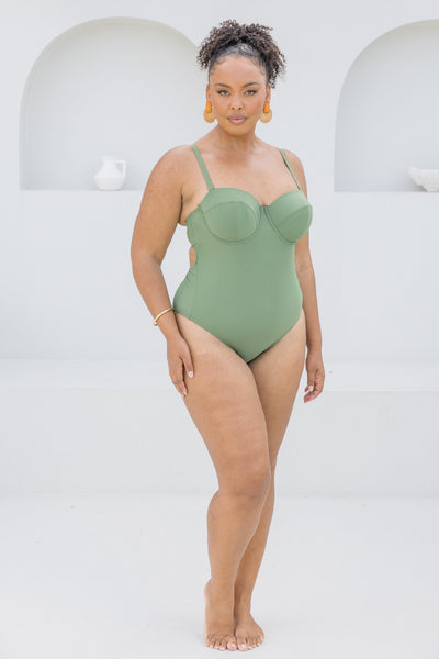 Olive Balconette One Piece